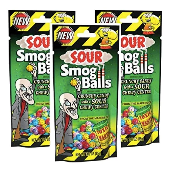Toxic Waste Sour Smog Balls 3 Oz, Canadian Online Candy and Stuffed Animal Shop, SooSweet Shop DBA Sweet Factory
