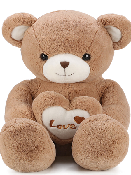 Jumbo Brown Teddy Bear with heart, Canadian Online Candy and Stuffed Animal Shop, SooSweet Shop DBA Sweet Factory