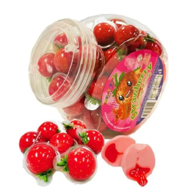 Smiley Kids Juice Filled Gummy Candy Strawberry, Canadian Online Candy and Stuffed Animal Shop, SooSweet Shop DBA Sweet Factory